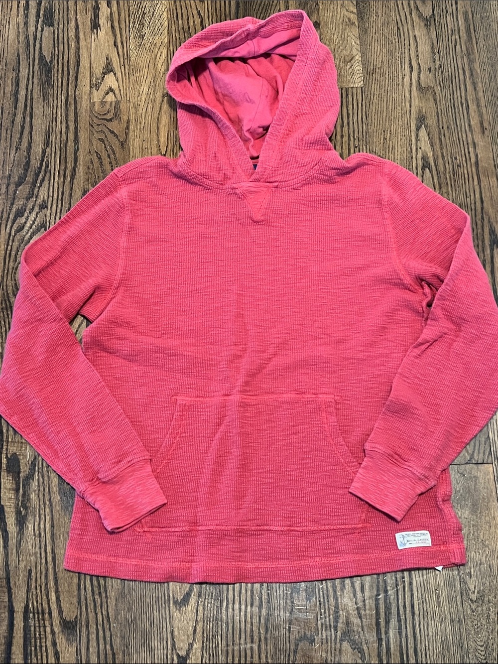 Polo by Ralph Lauren Red Hooded Long Sleeved Thermal Tee